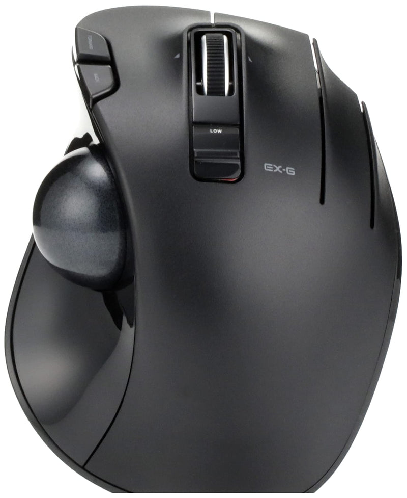 [Australia - AusPower] - ELECOM EX-G Trackball Mouse, 2.4GHz Wireless, Thumb Control, Sculpted Ergonomic Design, 6-Button Function with Smooth Tracking, Ergonomic Design, Optical Gaming Sensor, Windows11, macOS (M-XT3DRBK) 