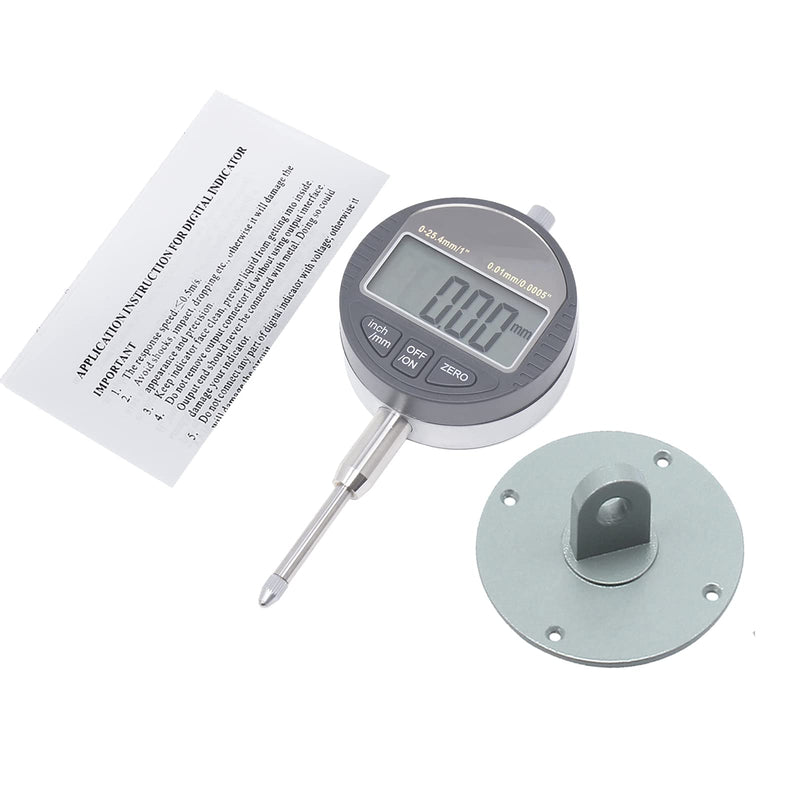 [Australia - AusPower] - Electronic Digital Dial Indicator Gauge Inch/Metric Conversion 0-1 Inch/25.4 mm Digital Probe Indicator Dial Test Gauge High Resolution: 0.0005''/0.01mm 