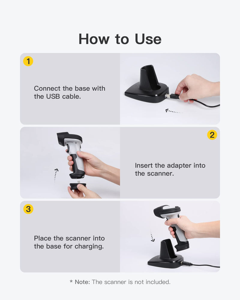 [Australia - AusPower] - Inateck Barcode Scanner Charging Base, Easy to Use, Suitable for BCST-60, BCST-70, BCST-73, P6 and P7, Scanner Not Included 