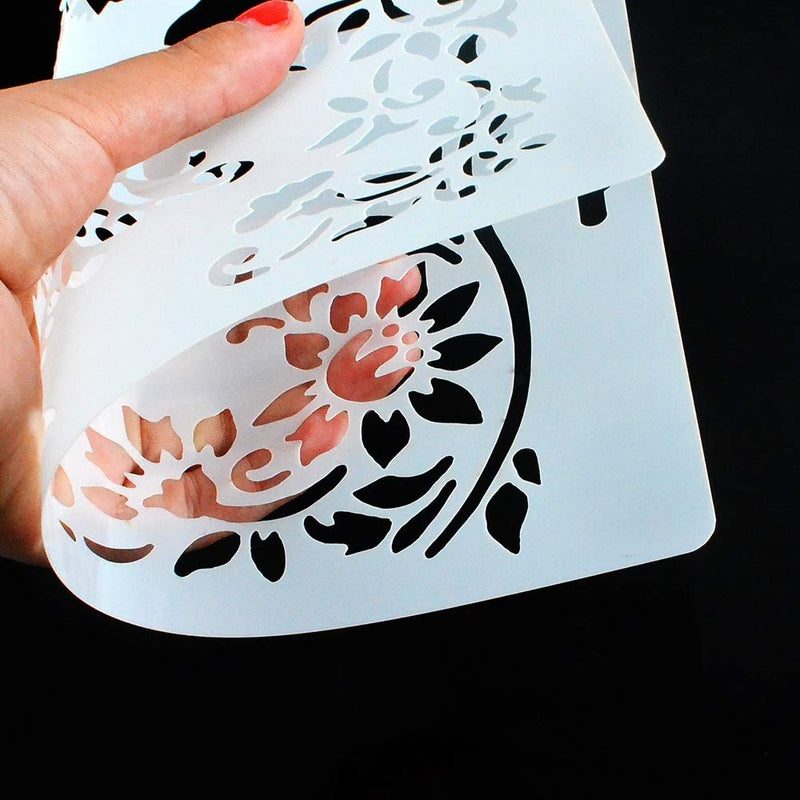 [Australia - AusPower] - DIY Decorative Flower Mandala Stencil Template for Painting on Walls Furniture Crafts (A2 Size) A2 Size 