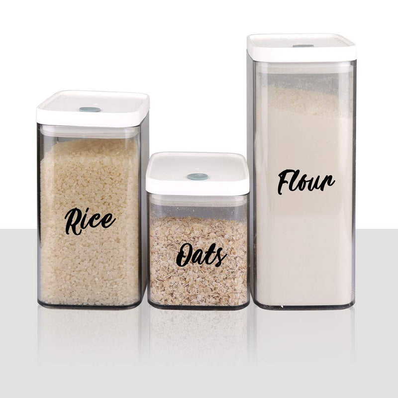 [Australia - AusPower] - SWOMMOLY 243 Cursive Pantry Labels Set. Water Resistant Food Pantry Label Sticker. Complete Jar Container Decals for Pantry Organization Storage Black 
