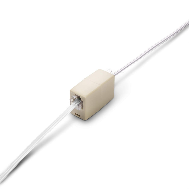 [Australia - AusPower] - Phone Line Cord 25 Feet - Modular Telephone Extension Cord 25 Feet - 2 Conductor (2 pin, 1 line) Cable - Works Great with FAX, AIO, and Other Machines - White 25 Feet Cord (7.5 Meter) 