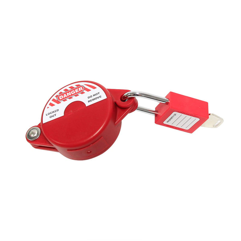 [Australia - AusPower] - Wisamic Gate Valve Lockout - 1 inch to 2-1/2 inches with 3/8 inch Diameter Padlock Hole for Hose Bib Lock, Petroleum, Natural Gas Valve, Chemical Industry- Red 