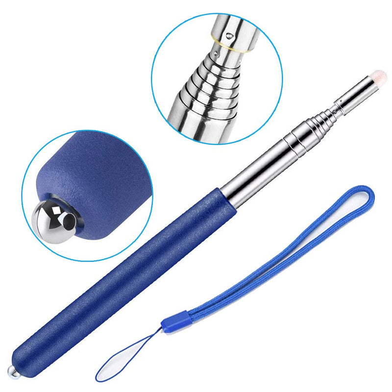 [Australia - AusPower] - Telescopic Teacher Pointer Stick with Hand Lanyard, Teaching Pointer for Classroom, Hand Pointer Extendable Pointer Stick Retractable Pointer Handheld Presenter Whiteboard Pointer (Blue) 