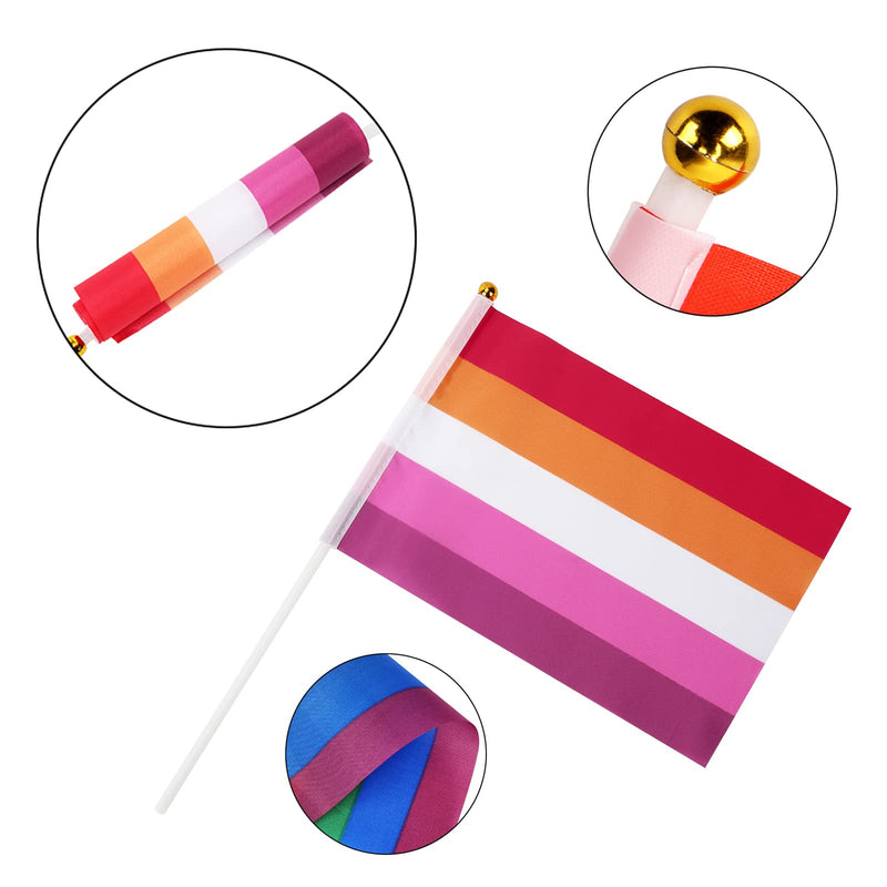 [Australia - AusPower] - DricRoda Small LGBT+ Pride Flags, 70 Mini Pack of Gay Pride Rainbow Flag, New Lesbian Transgender Bisexual Asexual Pansexual Progress Pride Stick Flags for LGBT Community Parade and Party Decoration 