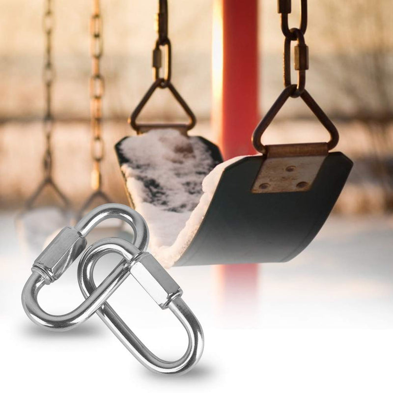 [Australia - AusPower] - 2 Pack Quick Link M10 10mm Stainless Steel Chain Connector by KINJOEK, Heavy Duty D Shape Locking Looks for Carabiner, Hammock, Camping and Outdoor Equipment (Max. Load 2297 Lb) 2 Pack M10 