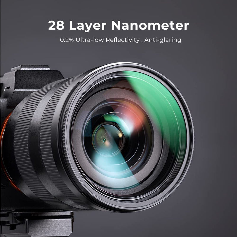 [Australia - AusPower] - K&F Concept 55mm MC UV Protection Filter Shockproof Tempered Optical Glass with 28 Multi-Layer Coatings HD/Waterproof/Scratch Resistant for 55mm Camera Lens 