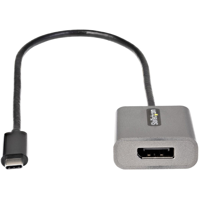[Australia - AusPower] - StarTech.com USB C to DisplayPort Adapter, 8K/4K 60Hz USB-C to DisplayPort 1.4 Dongle, USB Type-C to DP Monitor Video Converter, Works w/TB3 - 12" Attached Cable, Upgraded Version of CDP2DP (CDP2DPEC) Silver 8K 60Hz DP 1.4 HBR3 