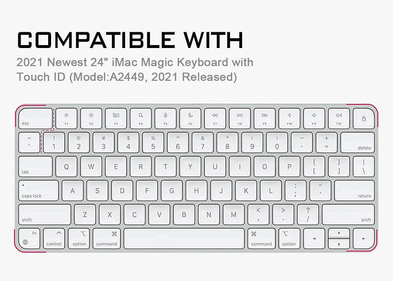 [Australia - AusPower] - HRH Silicone Keyboard Cover for Apple iMac 24 Inch 2021 Newest Magic Keyboard with Touch ID A2449 Keyboard Cover Protector Skin,for Apple iMac 24 Inch M1 Chip 2021 Magic Keyobard A2450-Mint Purple Mint purple 