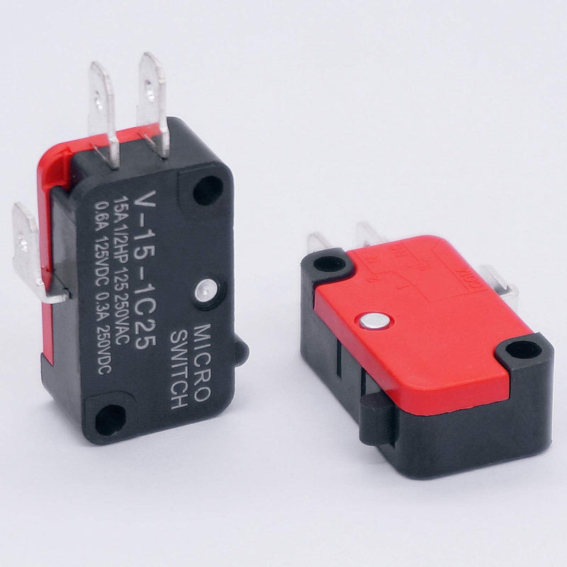 [Australia - AusPower] - Twidec/6Pcs Snap Action Button Micro Limit Switch 125V/250V 16A SPDT for Microwave Oven Door Arcade V-15-1C25 