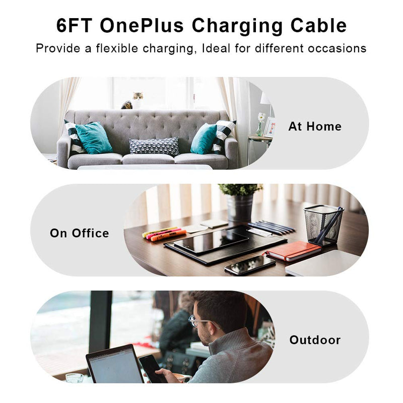 [Australia - AusPower] - TITACUTE for OnePlus 8 Pro Charging Cable, Warp Charge Type-C Cable 6FT 5V 4A Fast Charge Data Cable Dash Cable Charging Rapidly for OnePlus 8/7 Pro/ 7T, OnePlus 6T/ 6, OnePlus 5T/ 5, OnePlus 3T/ 3 