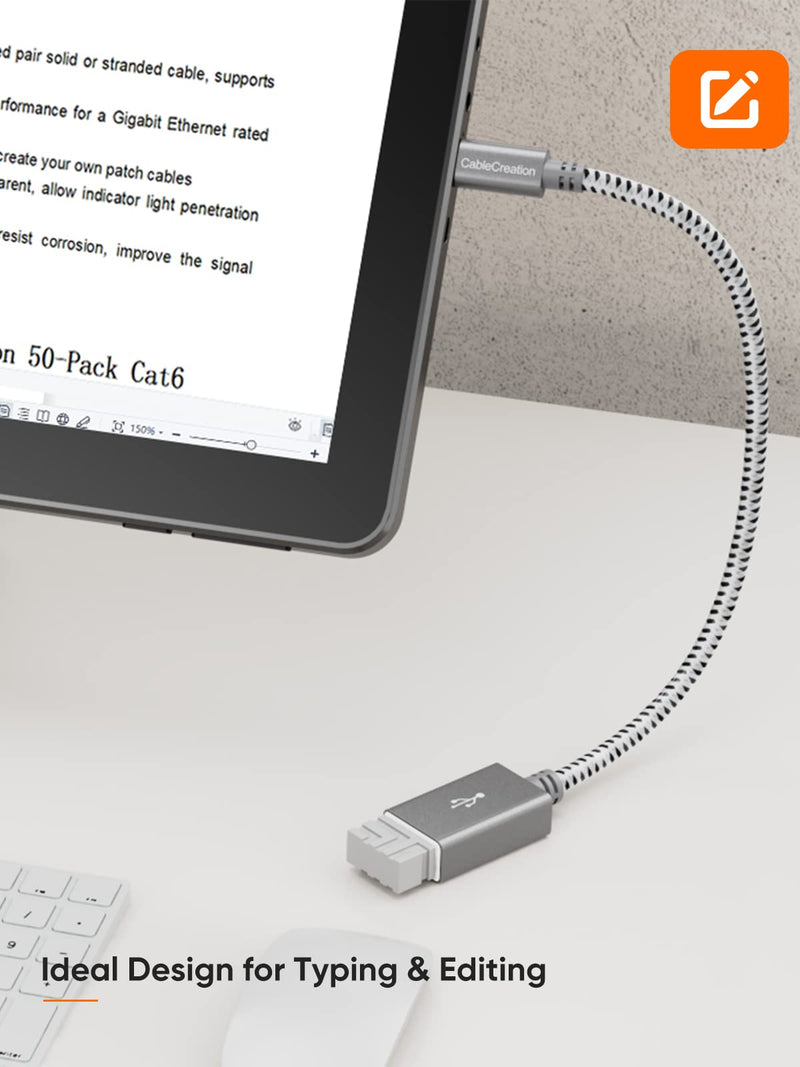 [Australia - AusPower] - CableCreation [2-Pack] Micro USB 2.0 OTG Cable Braided On The Go Adapter Micro USB Male to USB Female for Samsung or Other Smart Phones with OTG Function, 6 Inch/ Space Gray Aluminium Gray - 2 Pack 