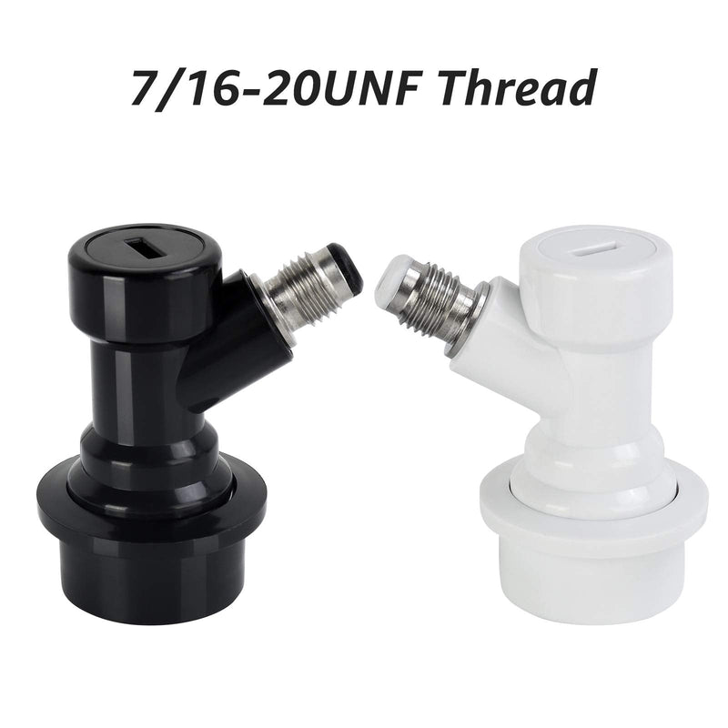 [Australia - AusPower] - MRbrew 1 Pair Ball Lock Disconnect Set, Home Brew Ball Lock Corny Keg Fittings for Keg Posts Coupler, with Stainless Steel 5/16'' Gas & 1/4'' Liquid Barbs & Extra 2 Hose Clamps & MFL Swivel Nuts Black 