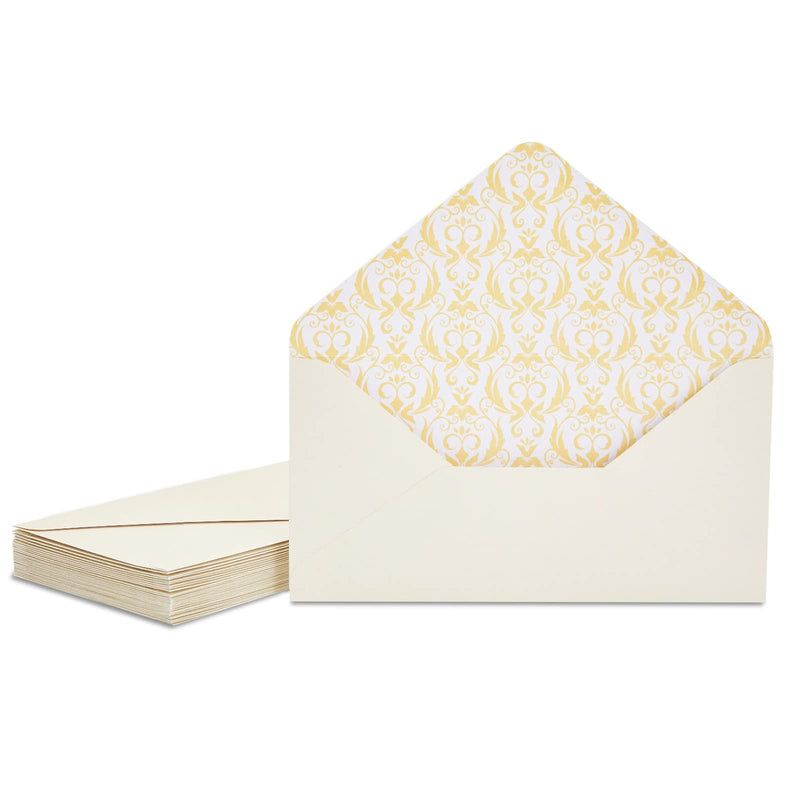[Australia - AusPower] - 60 Sheets Vintage Stationery Paper and Envelopes Letter Set, Gold Border (7.25 x 10.2 In) 