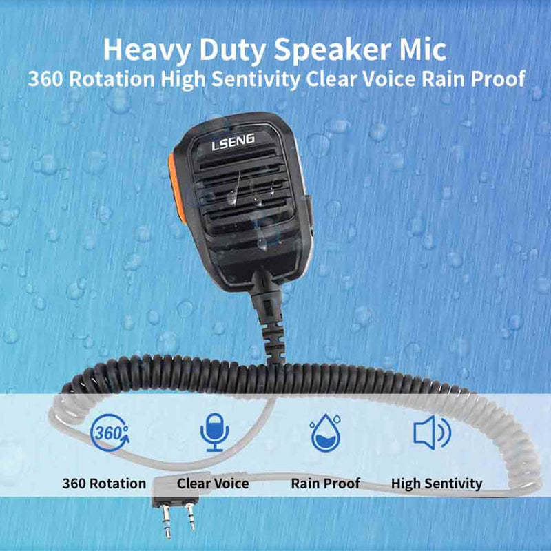 [Australia - AusPower] - LSENG Walkie Talkie Shoulder Microphone Radio Speaker Mic with PTT for Baofeng Kenwood Two Way Radio BF 888S UV-82 UV-5R UV-5RPro H9 H7 