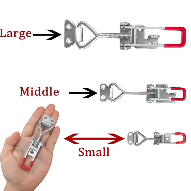 [Australia - AusPower] - Accessbuy Toggle Clamp Latch 4001 Style,150Kg 330Lbs Holding Capacity Toggle Latch Clamp,Adjustable Pull Action Latches Hardware for Smoker lid,Tool Box Case Trunk and More (4.13 inch) 4001-5Pack 