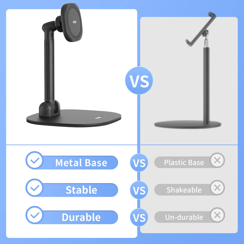 [Australia - AusPower] - VRIG Magnetic Desk Phone Stand for Office/Home 360°Rotation Phone Holder with Magnetic Ring Height&Tilt Adjustable Cell Phone Stand for iPhone 14 13 12 11 and More/Android 