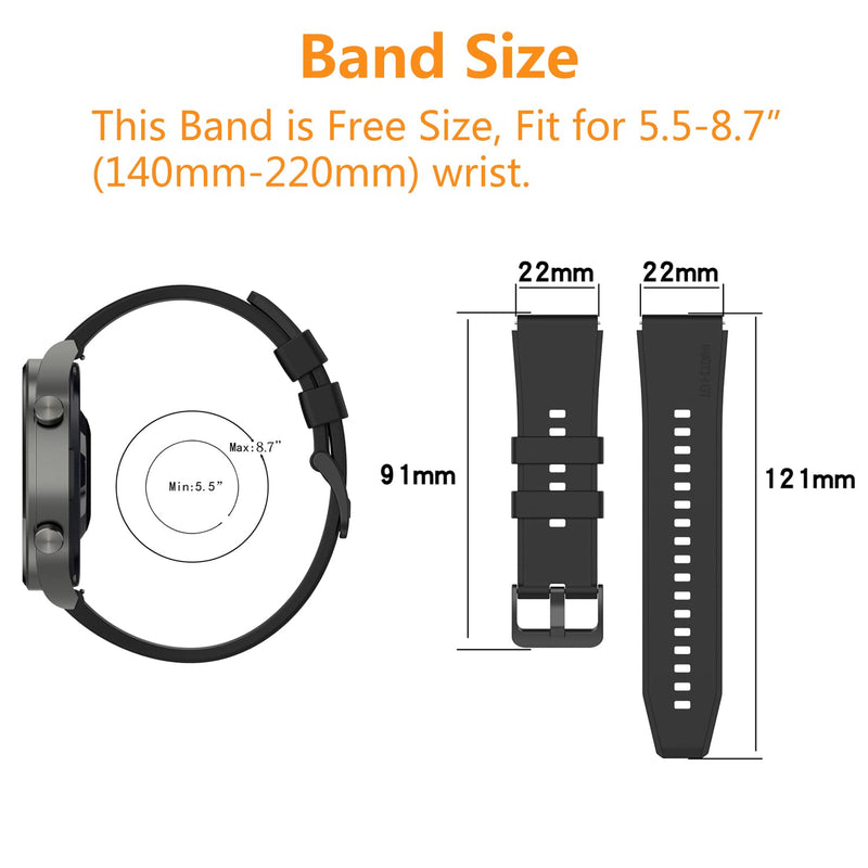 [Australia - AusPower] - HOMTERN 22mm Width Bands for Samsung Gear S3 Frontier/Classic,Galaxy Watch 3 45mm Huawei Watch GT 42mm 46mm/GT 2E/GT2 Pro,Silicone Flexible Replacement Smartwatch Straps for Women Man Red 