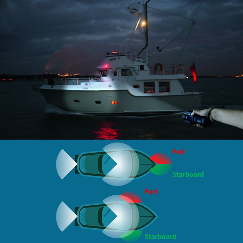 [Australia - AusPower] - Obcursco LED Boat Navigation Lights, Boat Bow Light, Marine Boat Navigation lamp. Perfect for Pontoon, Skeeter, Power Boat and Skiff (Electroplate silver) Electroplate silver 