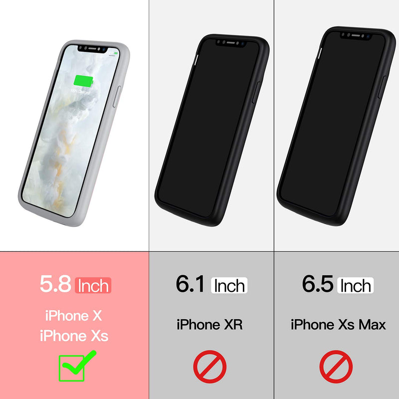 [Australia - AusPower] - Battery Case for iPhone X/Xs, 4100mAh Portable Protective Charging Case Extended Rechargeable Battery Pack Cover Charger Case for iPhone X/Xs (5.8 Inch) Pink Rose Gold 
