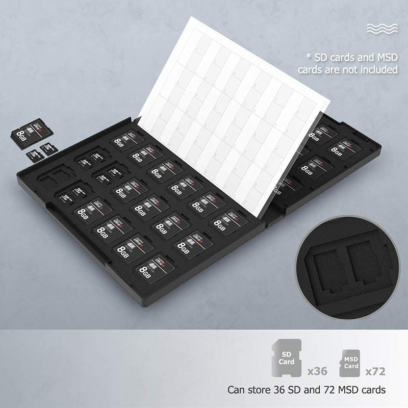 [Australia - AusPower] - 108 Slots Memory Card Case + 480 Count Card Labels: Camera Memory Card Holder with Memory Card Labels for SD SDHC SDXC TF MSD MicroSD 