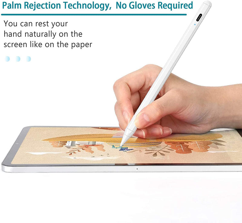 [Australia - AusPower] - Stylus Pens for iPad with Magnetic Design, Active Stylus Pencil with Palm Rejection, Compatible with(2018-2021) IPad 6th/7th/8th Generation,iPad Pro 3/4/iPad Mini 5th Gen,iPad Air 3rd/4th Gen White 