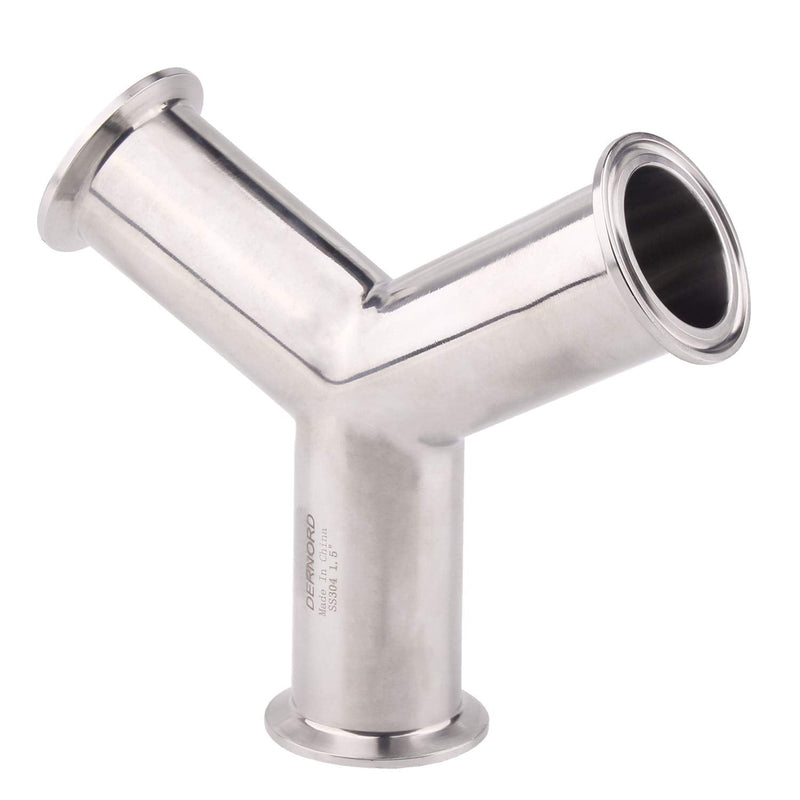 [Australia - AusPower] - DERNORD Tri Clamp Wye Clamp End True Y Type Cross Tee Tube Stainless Steel 304 Three Way Elbow 1.5 Inch Pipe OD 