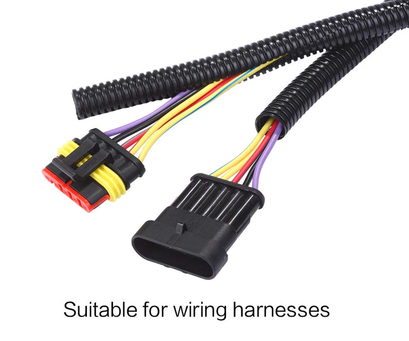 [Australia - AusPower] - Alex Tech 10ft â€“ 1/2 inch Split Wire Loom Tubing Wire Conduit â€“ Black 1/2"-10ft 