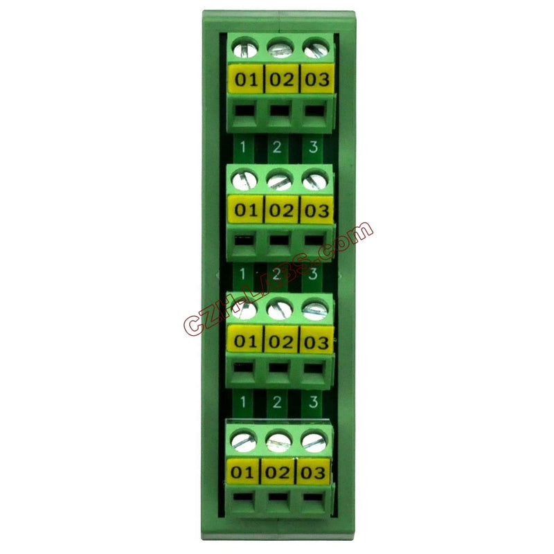 [Australia - AusPower] - Electronics-Salon Slim DIN Rail Mount 16A/300V 4x3 Position Screw Terminal Block Distribution Module. 