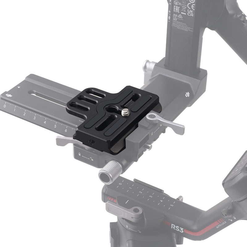[Australia - AusPower] - FocusFoto Extended Upper Quick Release Baseplate QR Plate for DJI Ronin RS2 RSC2 RS3 Pro Gimbal Stabilizer Arca-Swiss Standard Camera Tripod Ballhead (Extended Version) 