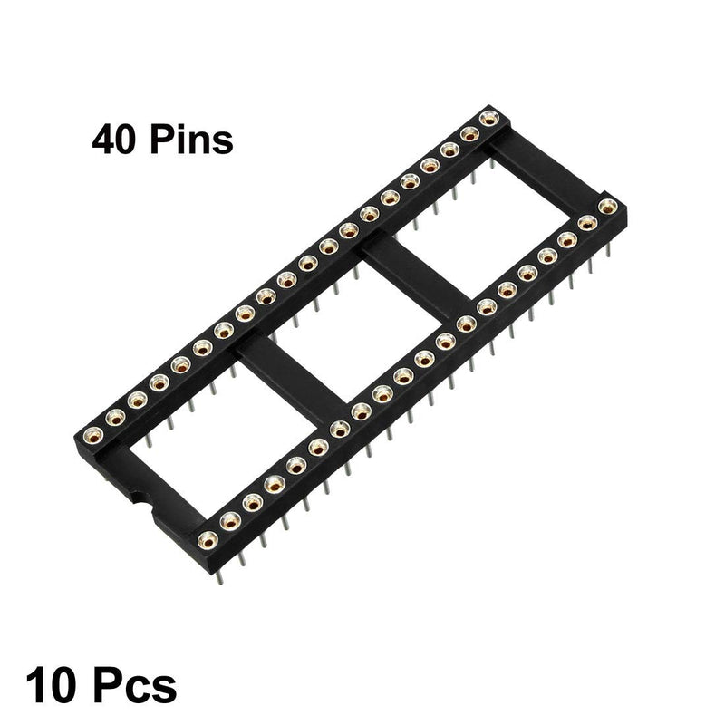 [Australia - AusPower] - uxcell 10pcs DIP IC Chip Socket Adaptor 2.54mm Pitch 15.2mm Row Pitch 2 Row 40 Round Pins Soldering 