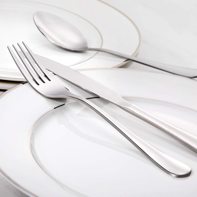 [Australia - AusPower] - Hiware 12-Piece Dinner Forks Set, Food-Grade Stainless Steel Cutlery Forks, Mirror Polished, Dishwasher Safe - 8 Inch 
