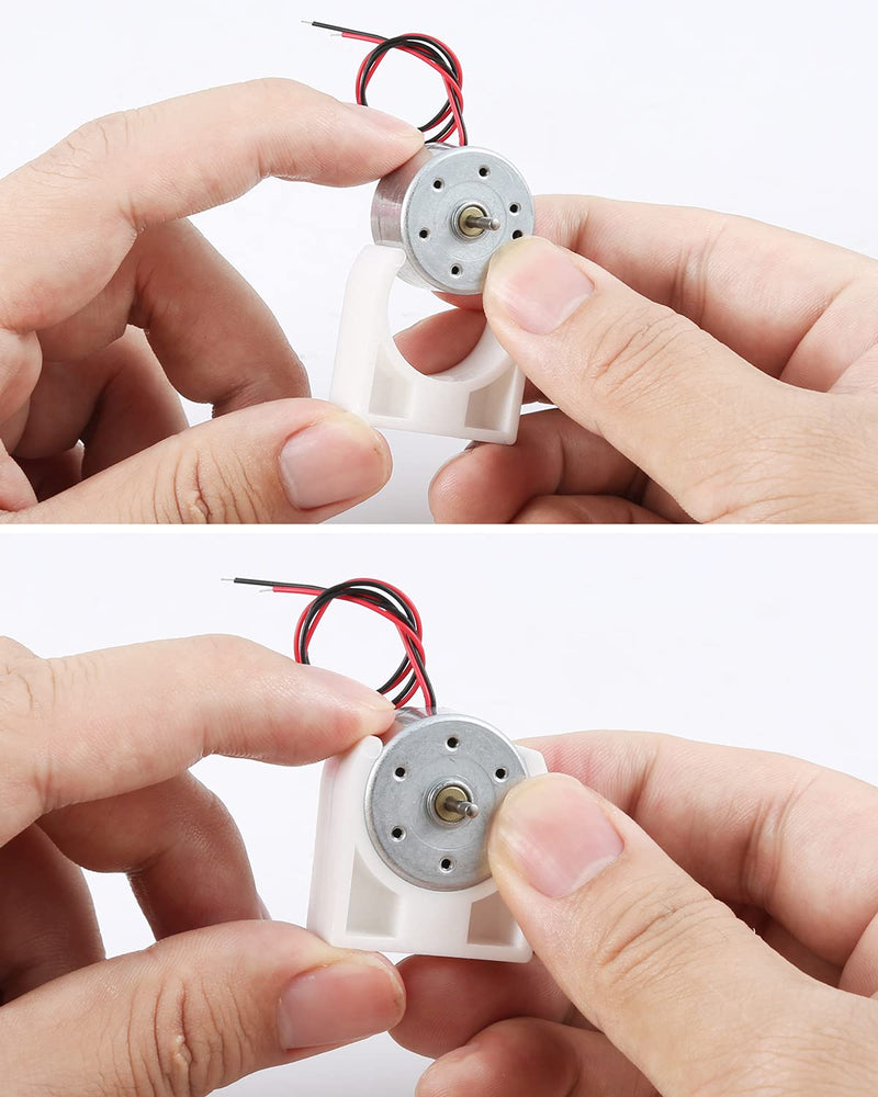 [Australia - AusPower] - Sntieecr 6 Set Mini Generator Motors 3V-12V DC Motor, Wind Turbine Generator with Mini Fan Leaf and Plastic Motor Holder for DIY Educational Physics Experiment 
