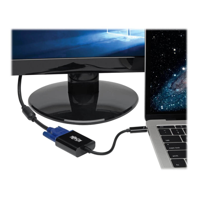 [Australia - AusPower] - Tripp Lite USB C to VGA Adapter Converter 1080P M/F Black USB Type C, USB 3.1 Gen 1, Portable, Thunderbolt 3 (U444-06N-VB-AM) 