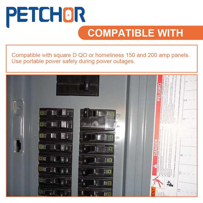 [Australia - AusPower] - PETCHOR SD200A Professional Generator Interlock Kit Compatible with Square D QO or Homeline 150 or 200 amp Panels, 1 3/8 inches Spacing Between Main and Generator Breaker for Safe Usage 