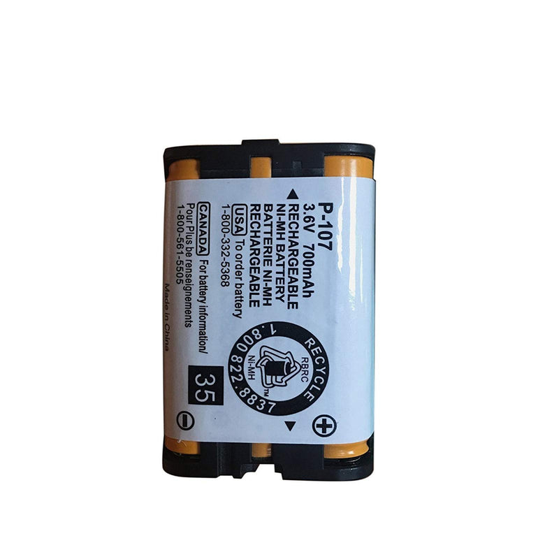 [Australia - AusPower] - 3.6v 700mAh HHR-P107 Rechargeable Cordless Phone Battery Compatible with for Panasonic HHR-P107 HHRP107 HHR-P107A HHRP107A Cordless Telephone (Pack of 2) BAOBIAN 2 pack P107 Batteries 