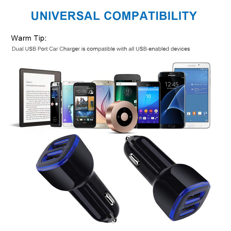 [Australia - AusPower] - Car Charger for iPhone, 3Pack 2.4A Dual Port Fast Charge Car Lighter USB Adapter Car Plug Charger for iPhone 13 12 11 Pro Max SE XR XS X 8 7 6,Samsung Galaxy S22 S21 S20 S10 S9 S8 S7 S6 J7,Android,LG 