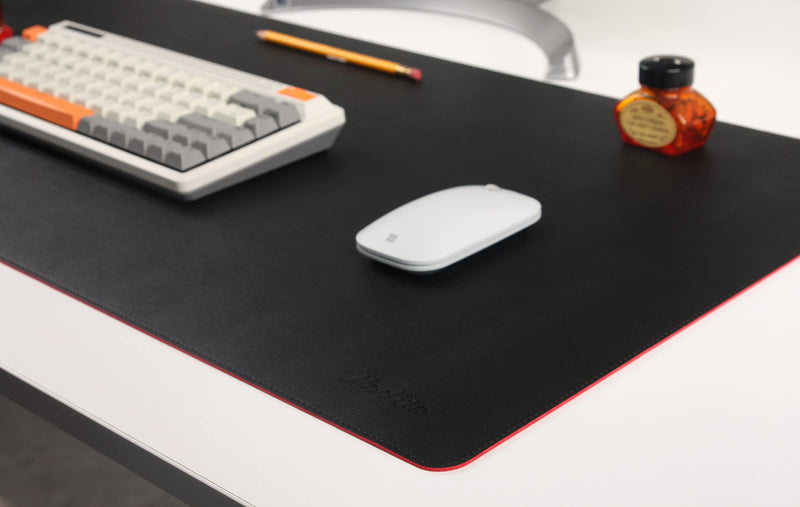 [Australia - AusPower] - DeskPaw Dual-Sided Leather Desk Pad,Blotter for Laptop Computer,Mouse Pad,Writing,Drawing,Arts and Craft Mat (Black/Red, 17x35”) Black/Red 17x35” 