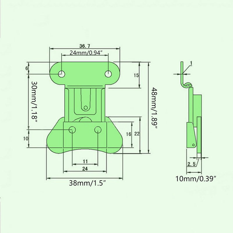 [Australia - AusPower] - YES Time 2 Pcs 304 Stainless Steel Wooden Box Chest Rotary Draw Latch Toggle Hasp Latch Lock Buckle 