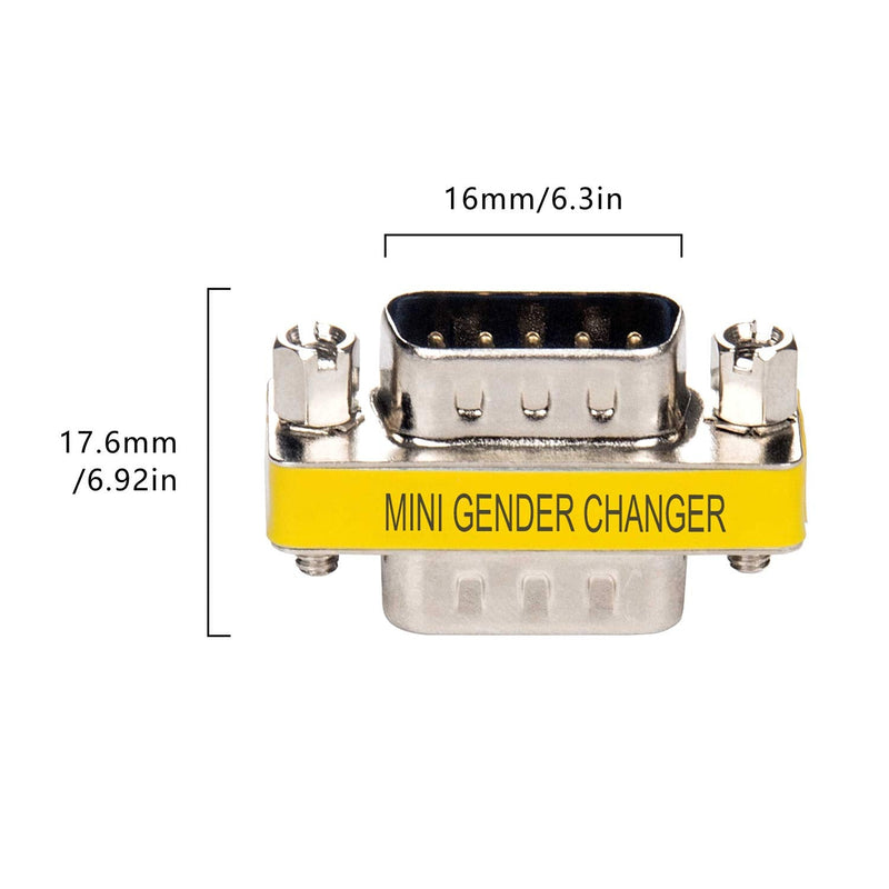 [Australia - AusPower] - DriverGenius RD232M2M DB9 Serial RS232 COM Gender Changer for USB to RS232 Serial Cable Adapter (Male/Male) M/M 