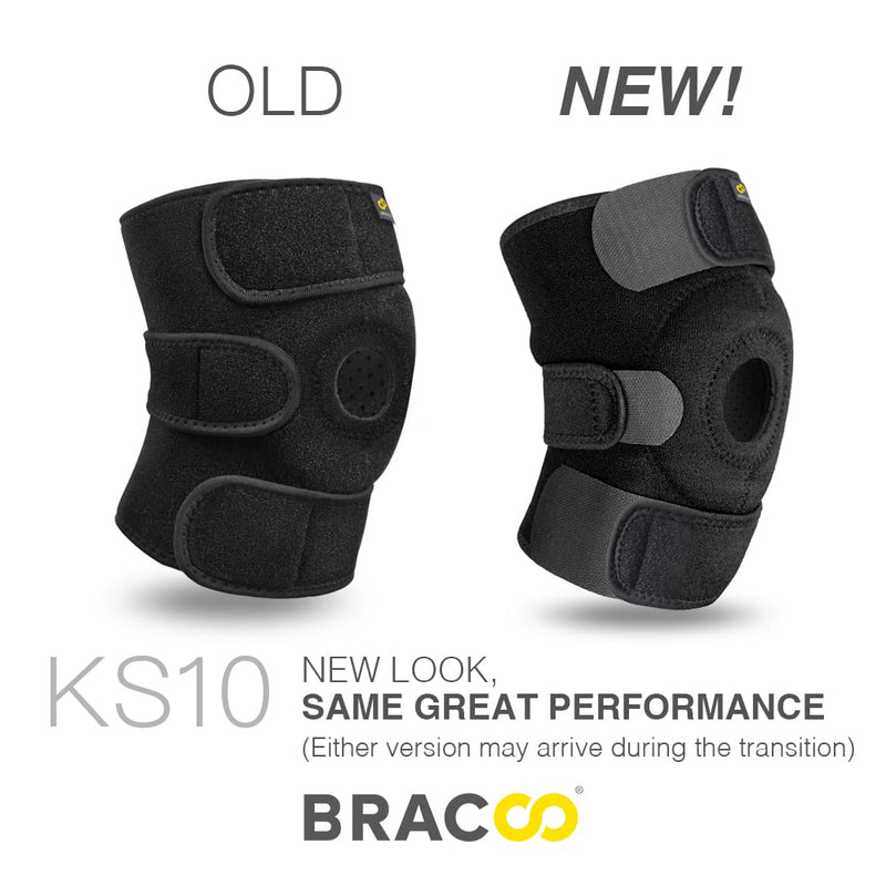 [Australia - AusPower] - Bracoo Adjustable Compression Knee Patellar Tendon Support Brace for Men Women - Arthritis Pain, Injury Recovery, Running, Workout, KS10 (Black) Black 