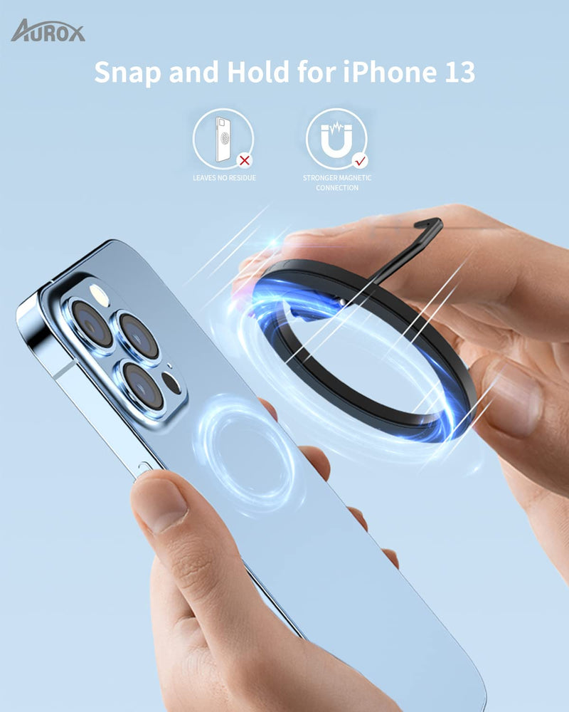 [Australia - AusPower] - Magnetic Phone Grip AUROX Phone Ring Holder for MagSafe Accessories Adjustable Phone Stand for iPhone 13, 13 Pro, 13 Mini, 13 Pro Max, 12, 12 Pro, 12 Mini, 12 Pro Max(Black) black 