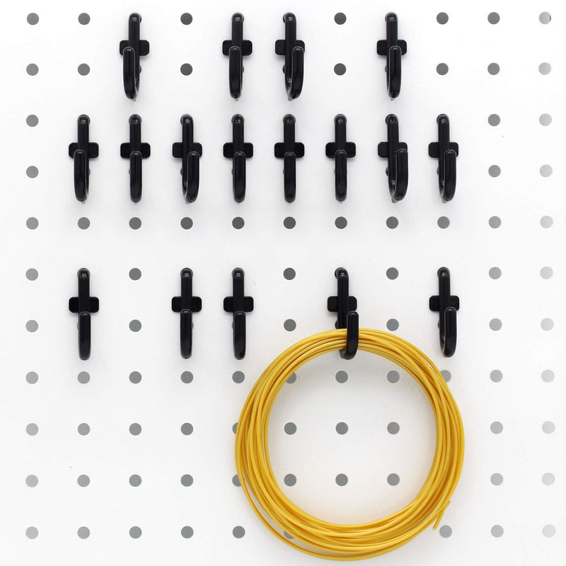[Australia - AusPower] - Pegboard Hooks Kit 200PK Pegboard J Hook Assortment Black Peg Hooks 