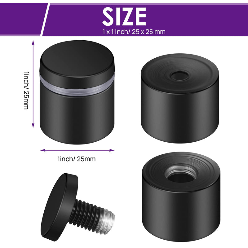 [Australia - AusPower] - 8 Pieces Stainless Steel Standoff Screws Wall Standoff Advertising Nail Mounting Glass Hardware for Advertise Fixing (1 x 1 Inch) 1 x 1 Inch 