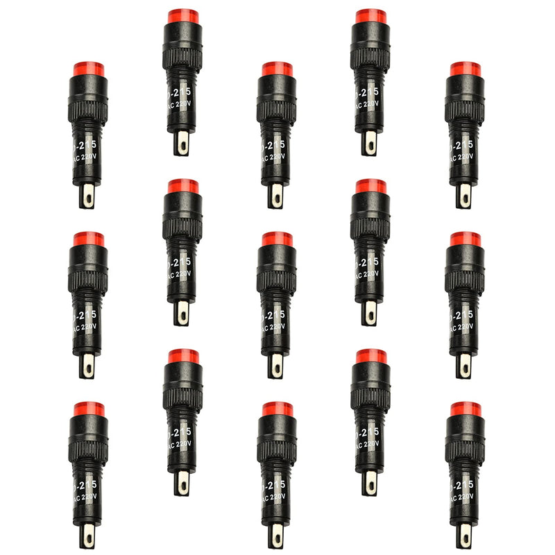 [Australia - AusPower] - Othmro Signal Indicator Dash Light DC 220V, Neon LED Bulbs NXD-21 Red, 35mm 1.38inch Plastic Shell Panel Mount Signal Pilot Dash Directional Lights 20pcs 