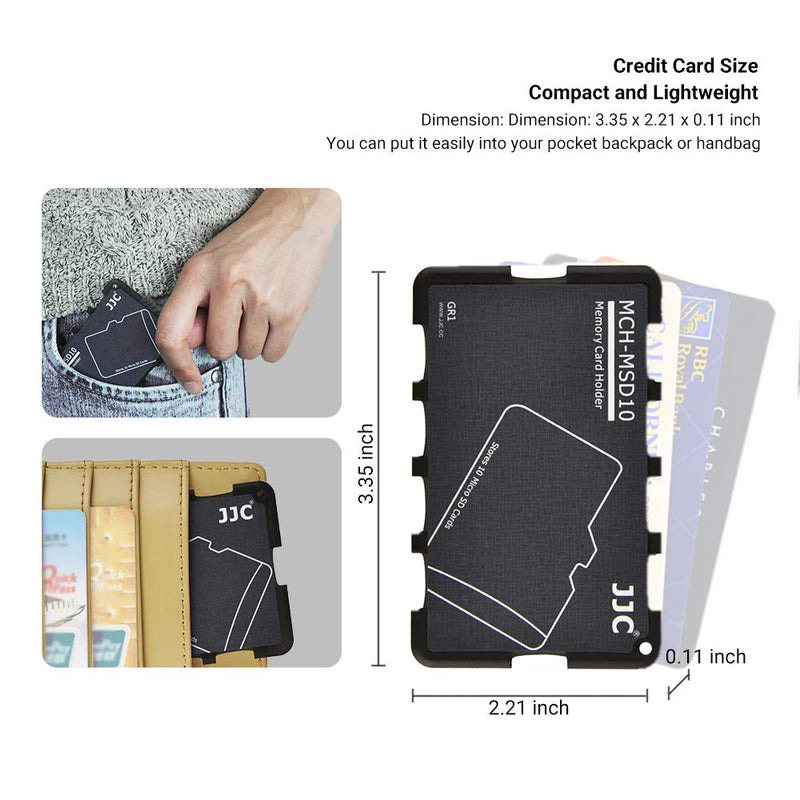 [Australia - AusPower] - 10 Slots Micro SD Card Case Holder Storage Organizer, Ultra Slim Credit Card Size Lightweight Portable TF MSD Memory Card Storage 10 Micro SD Card Slots 