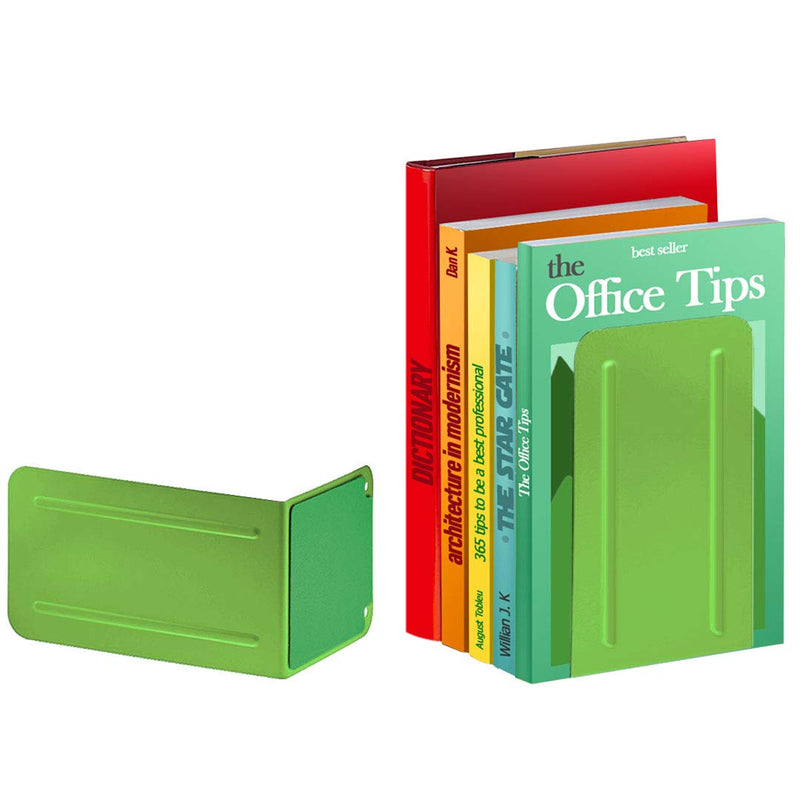 [Australia - AusPower] - Acrimet Premium Metal Bookends (Heavy Duty) (Green Citrus) (1 Pair Pack) 4" X 6.87" X 4.62" Green Citrus 