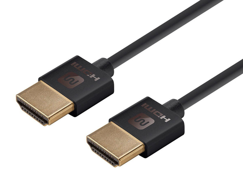 [Australia - AusPower] - Monoprice HDMI High Speed Cable - 6in Black, 4K@60Hz, HDR, 18Gbps, 36AWG, YUV 4:2:0 - Ultra Slim Series 