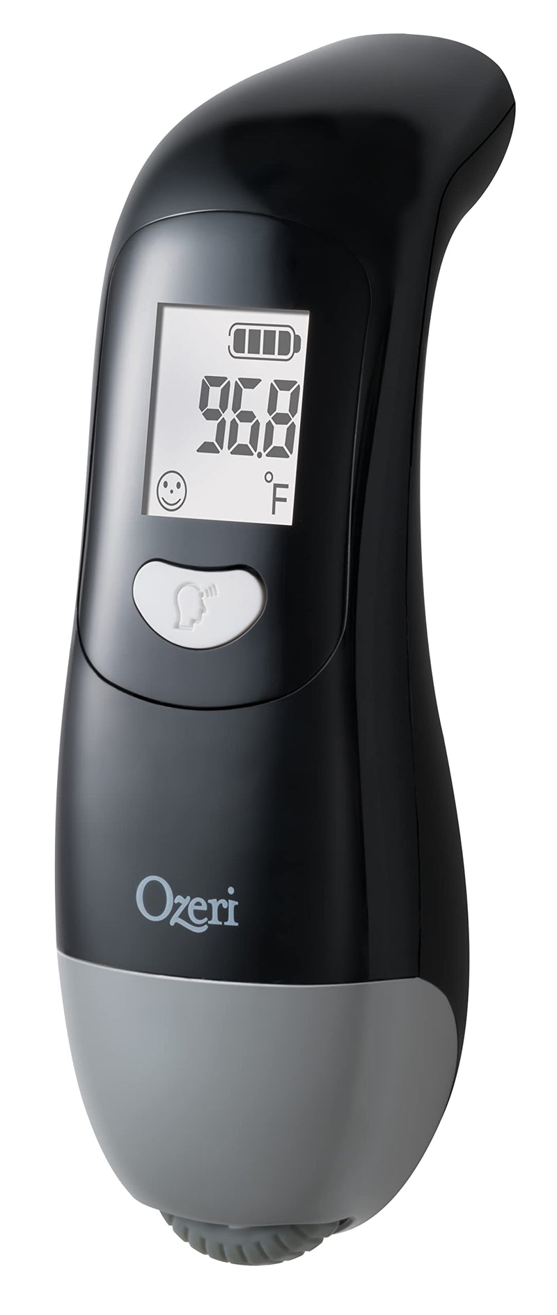 [Australia - AusPower] - Ozeri Kinetic Non-Contact Forehead Thermometer with Battery-Free Infrared Technology Black 