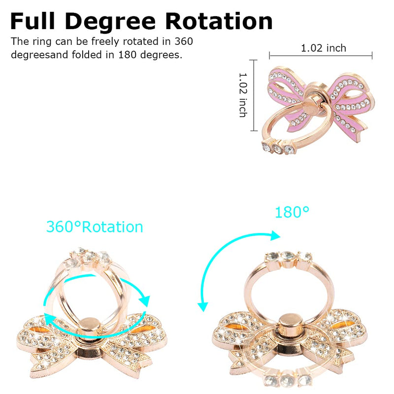 [Australia - AusPower] - Finger Ring Stand,2 Pack Luxury Glitter Diamond Universal Metal Finger Ring Grip Holder Kickstand for iPhone 13 12 Pro Max Xs Max X 8 6s Plus,Galaxy S22 Ultra S10 Plus Note,All Smartphone(Golden+Pink) Golden+Pink 